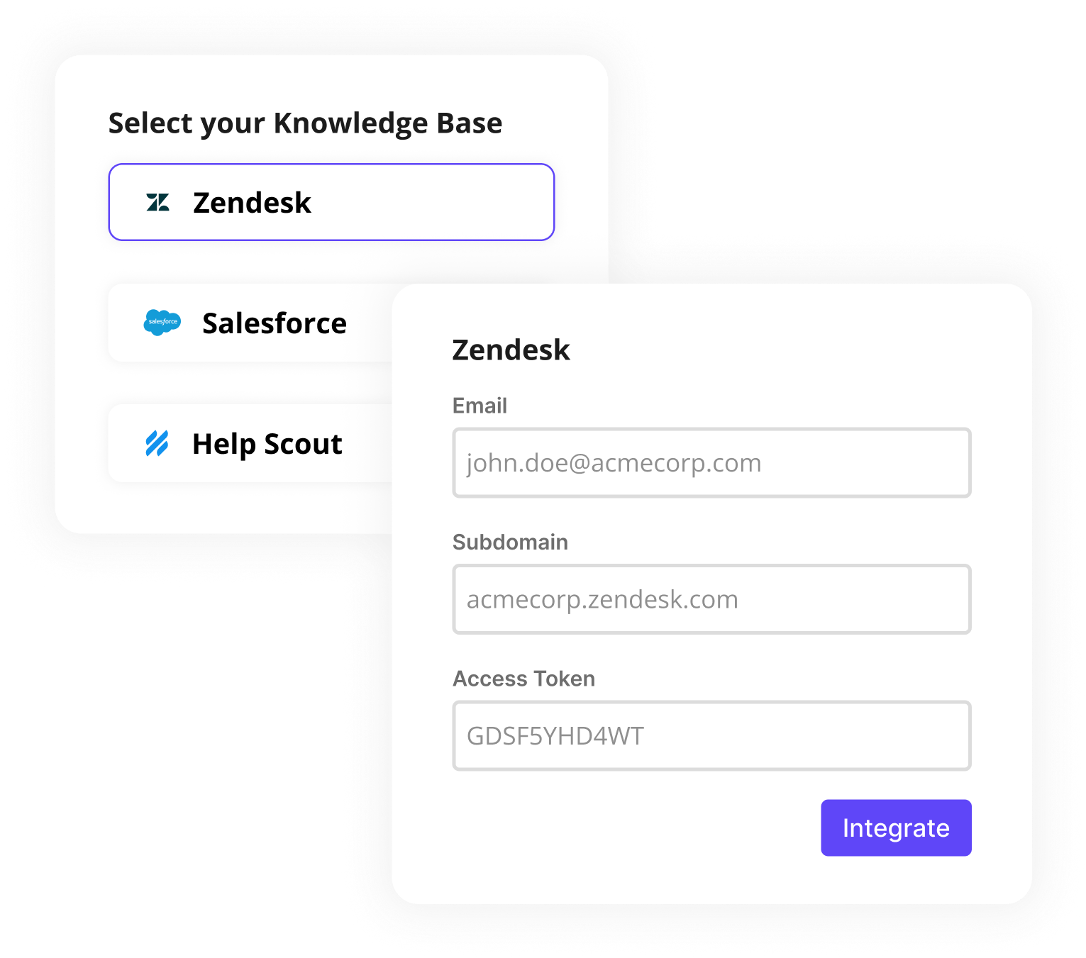 Image depict that kommunicate chatbot can be easily integrated with existing stack