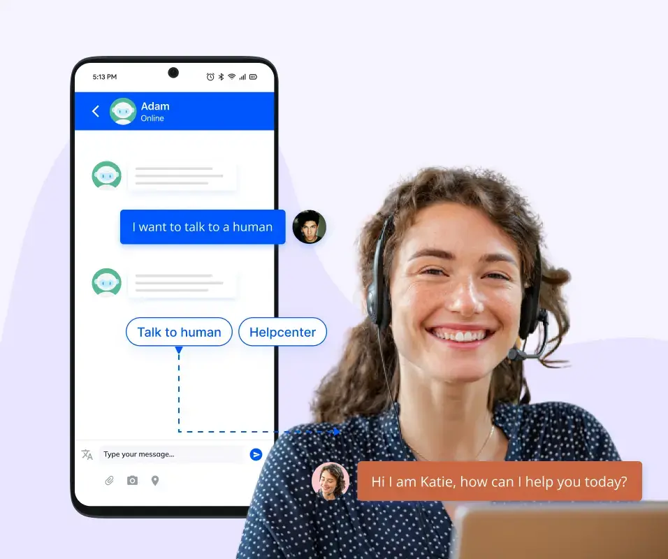In-app human handoff