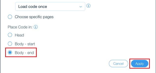 select body-end as the live chat position