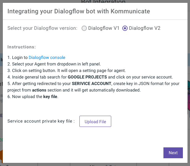 Integrating your Dialogflow bot with Kommunicate