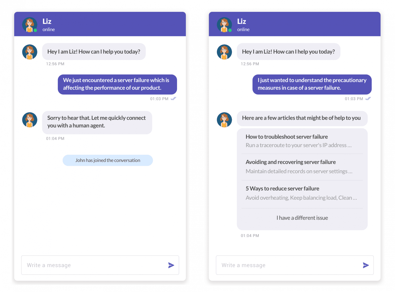 Chatbot handling critical issue