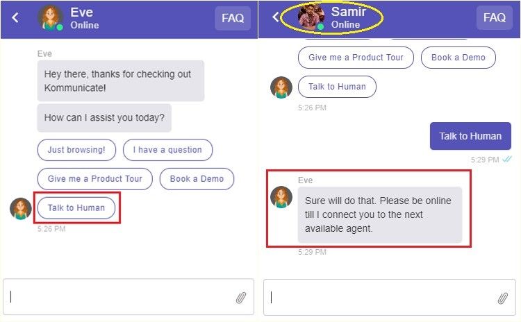 Kommunicate chatbot