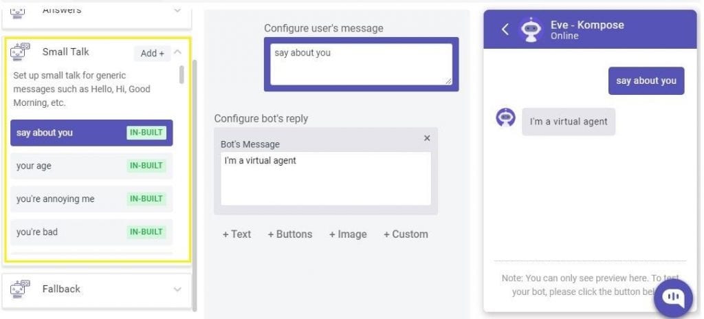 small talk in chatbots