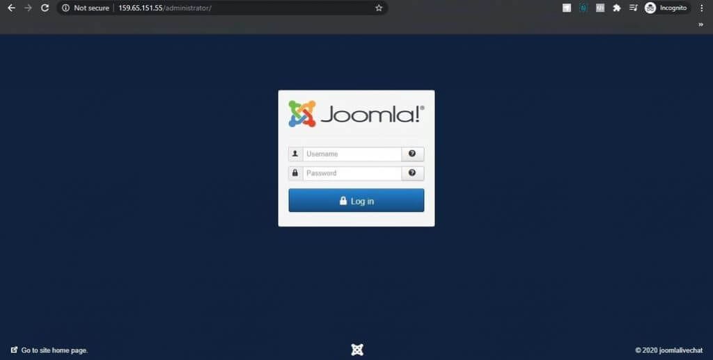 Joomla Login page