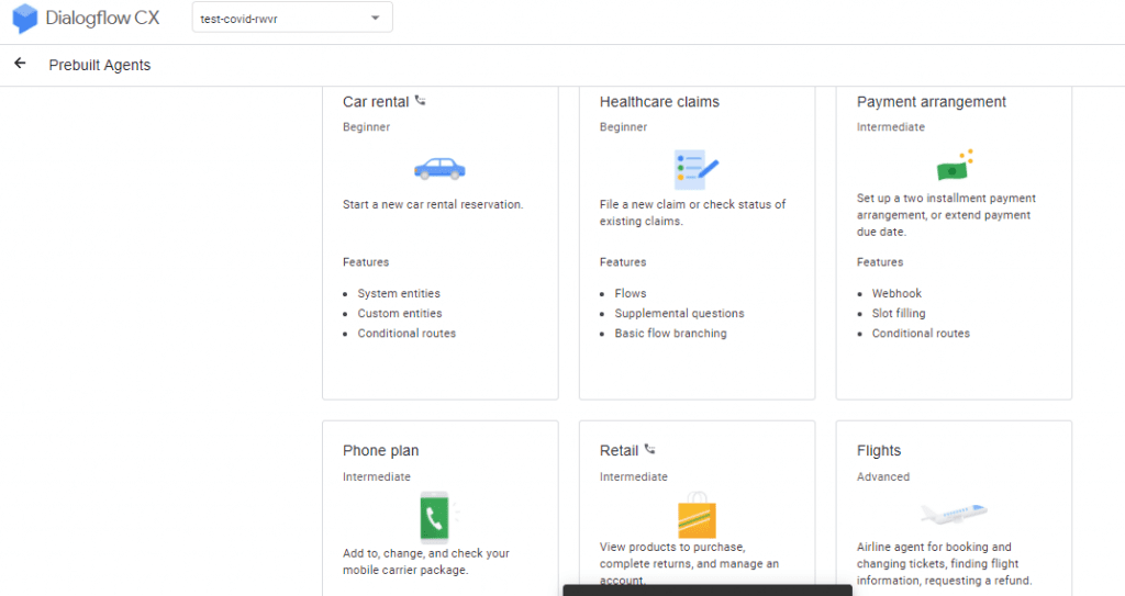 integrate dialogflow cx bot in website - bot samples