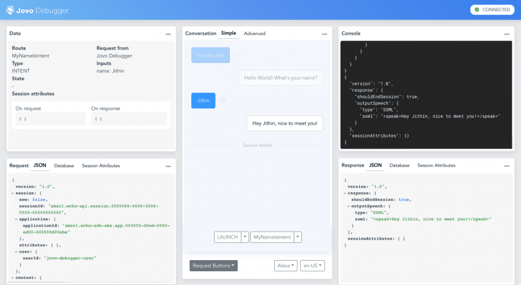 jovo debugger