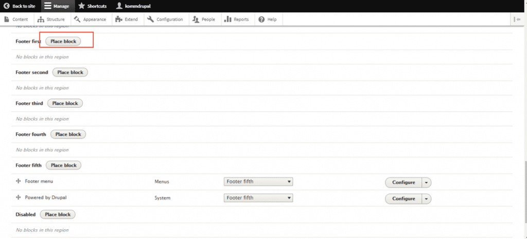 add live chat to drupal websites -place block section