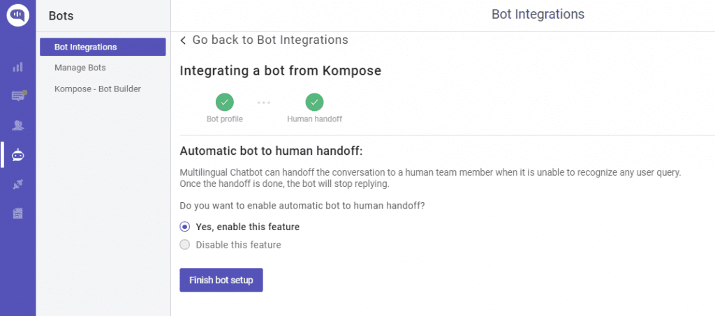 integrating a bot from Kompose