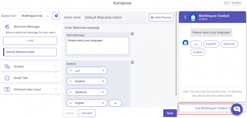 Test your chatbot