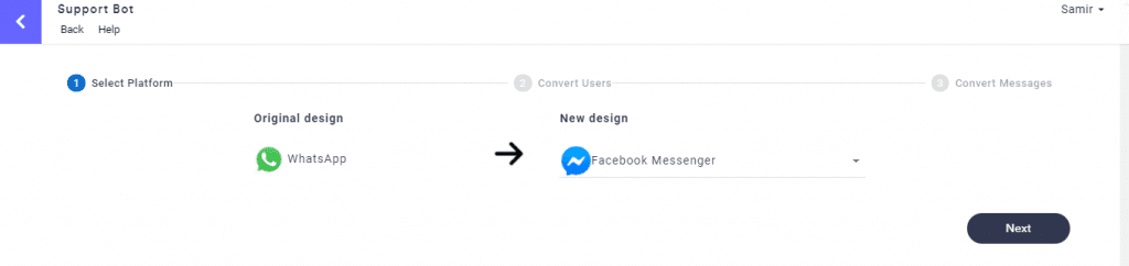 Support bot- platform conversion