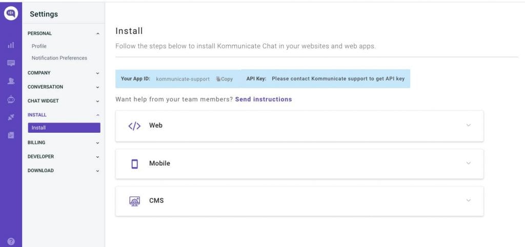 Add Dialogflow Bot to WordPress - add kommunicate chatbot app ID