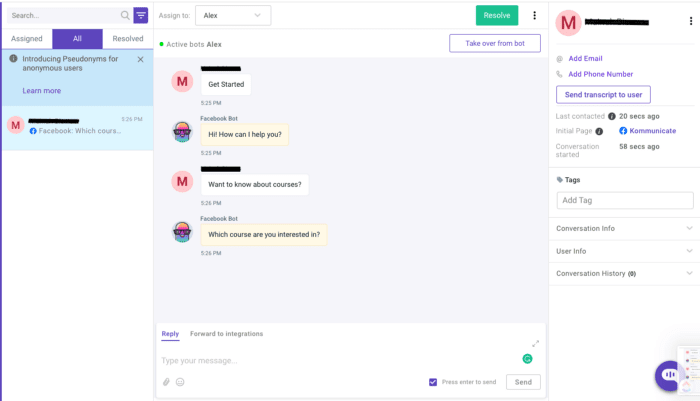 Kommunicate Dashboard.