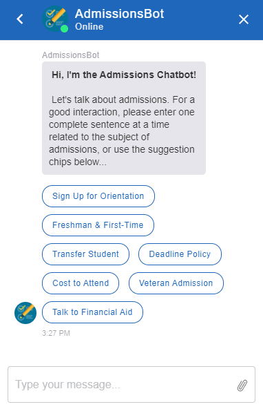 Admissions chatbot