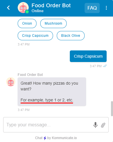 Kommunicate chatbot- provide cues to your users