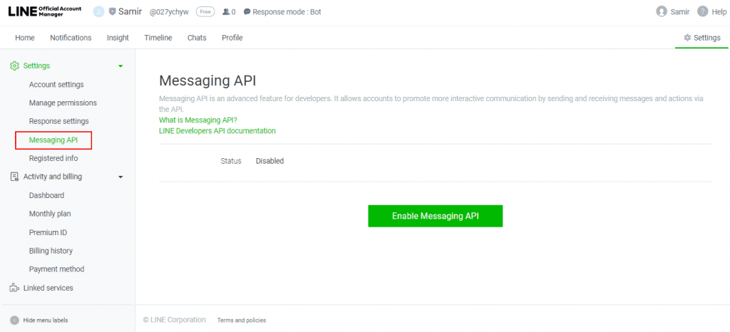 messaging API