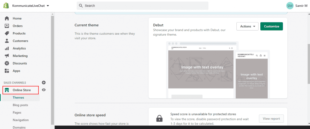 Open shopify console