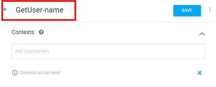 Create new intent to get user name