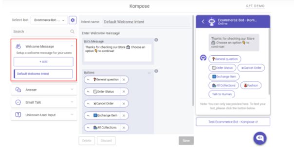 create your first welcome message