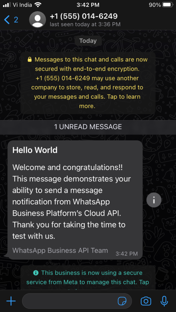whatsapp message