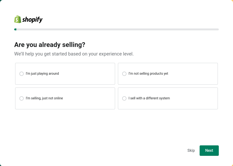 shopify store creating steps