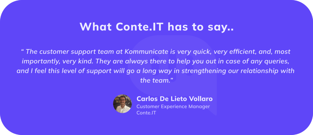What ConTe.it has to say about Kommunicate