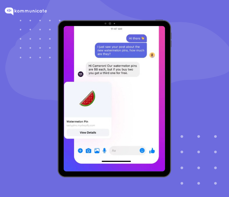 Shopify Messenger screen