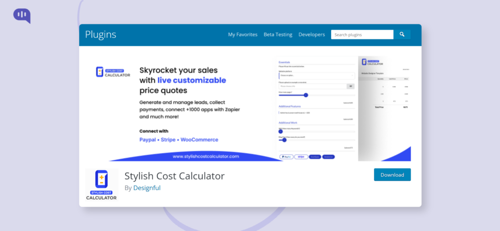 Stylish cost calculator WordPress eCommerce Plugin