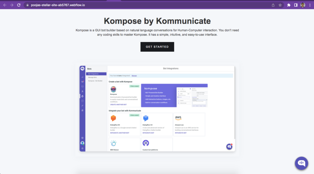 Chat Widget of kommunicate