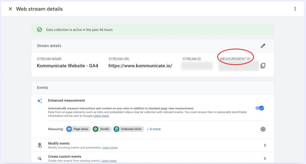 Copy measurement ID