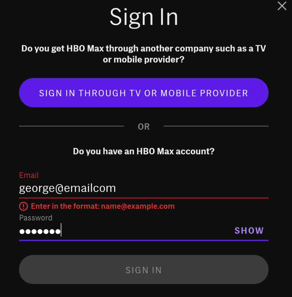 Clear error messages