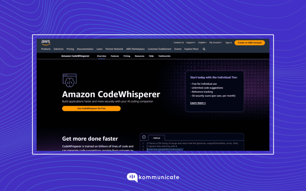CodeWhisperer generative ai tool