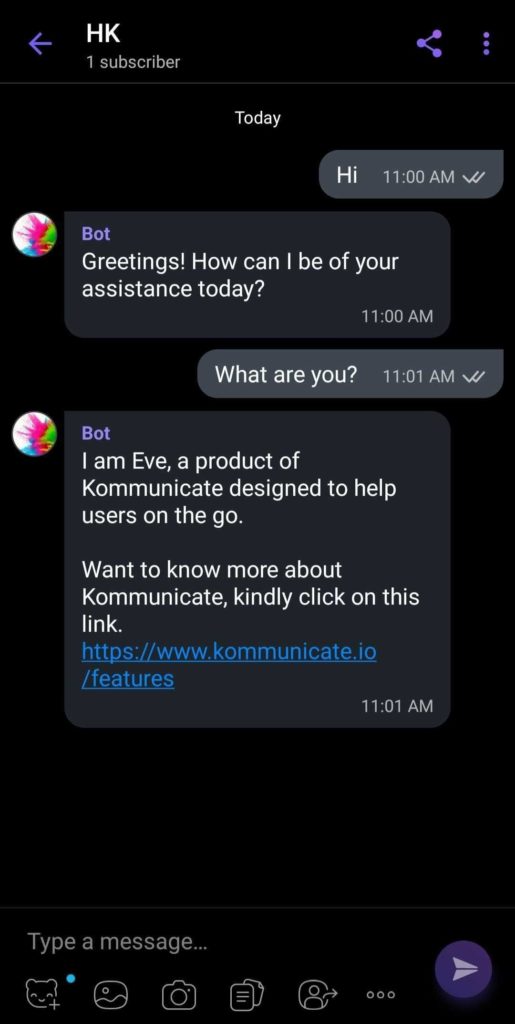 Test Viber bot