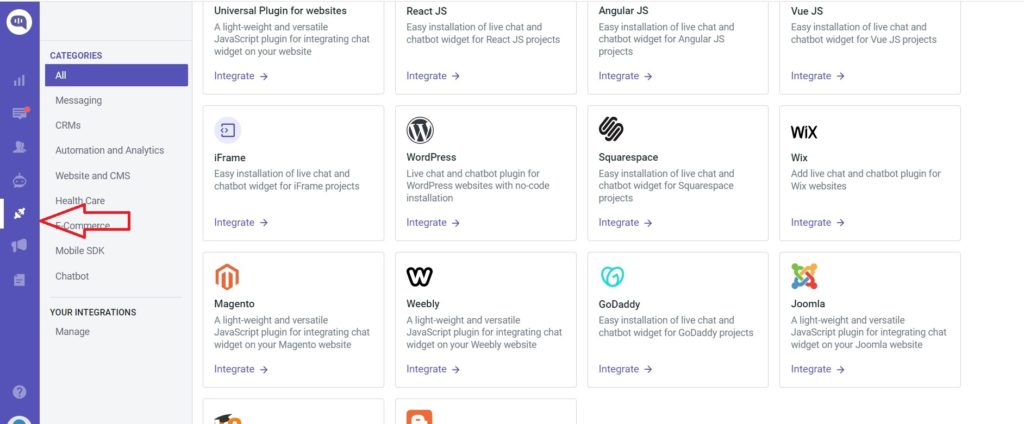 Kommunicate integrations