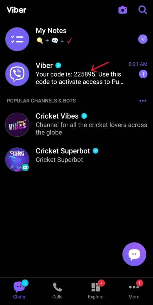 Verification code mobile