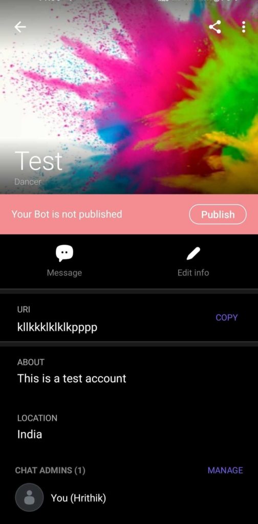 Mobile screen publish