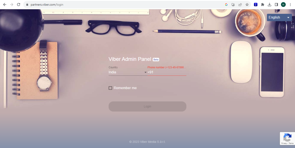 Viber admin panel