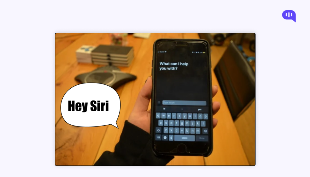 User using siri in iphone
