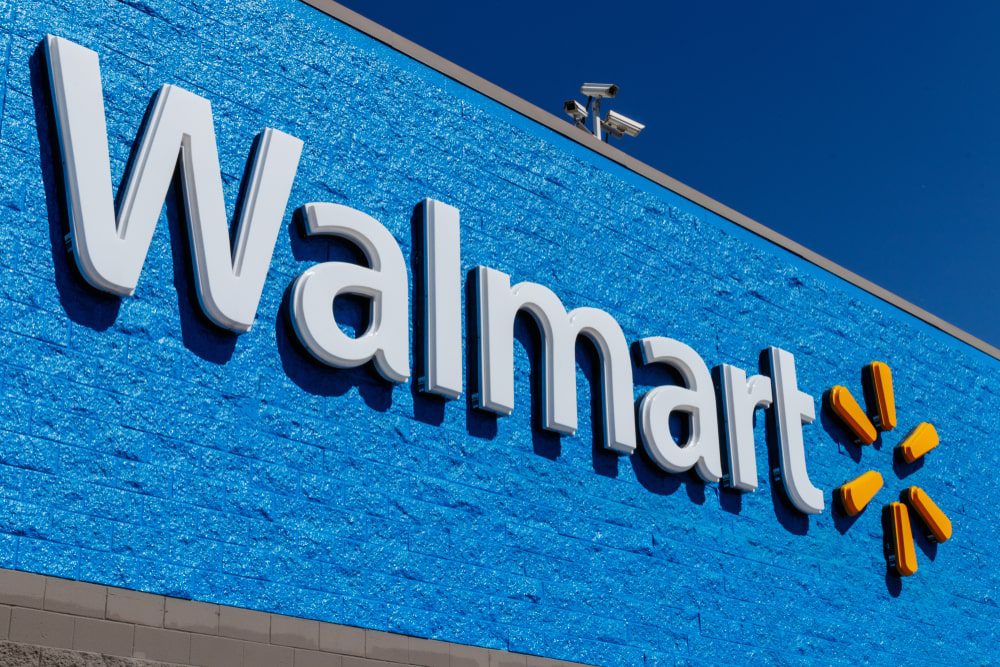 Walmart logo on wall
