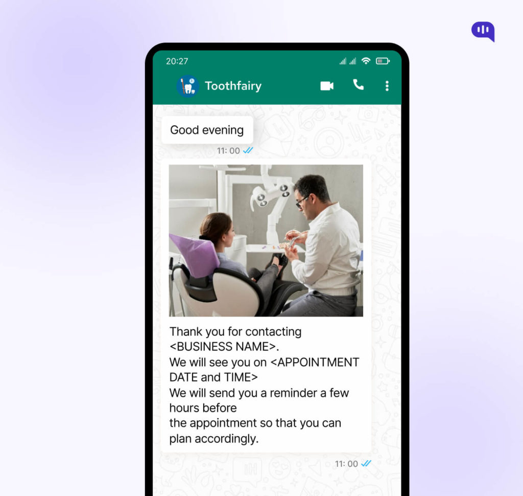 WhatsApp Auto Reply For doctor appointment