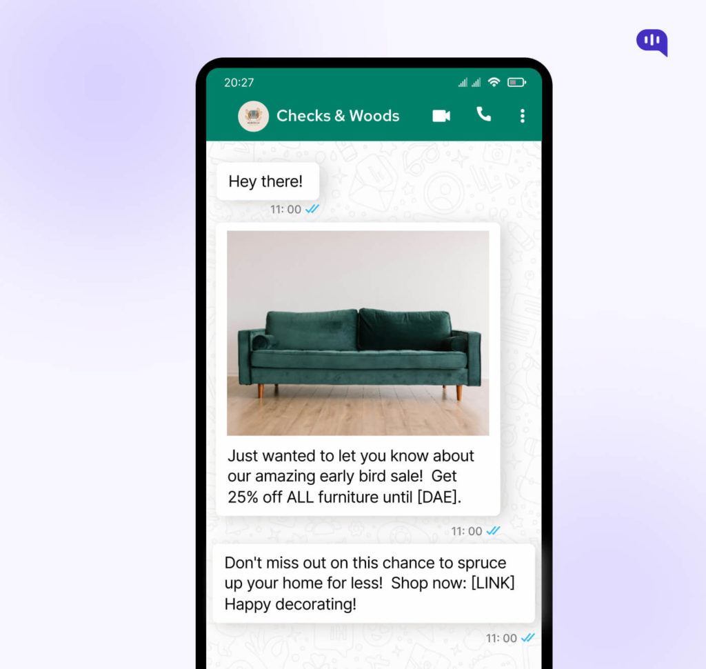 WhatsApp Auto Reply for product promotion