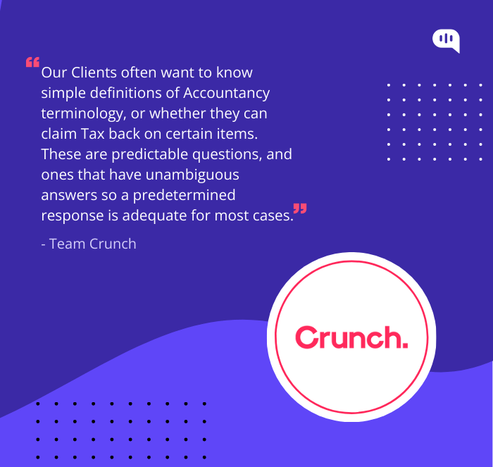 Quote from Team Crunch about common client questions regarding accountancy terminology and tax claims.