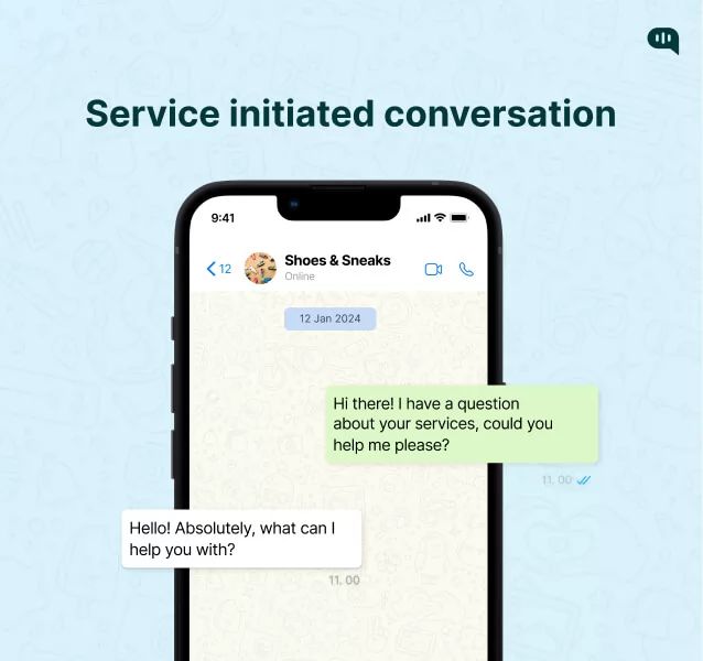 Whatsapp service initiated Conversation template