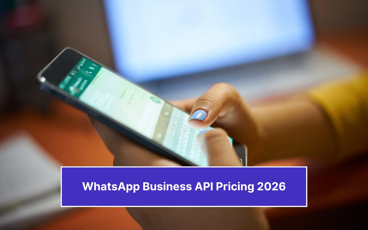Dark-themed interface showing partially obscured text and UI elements related to WhatsApp Business API pricing, with chat-like message bubbles and blurred pricing details in the background.
