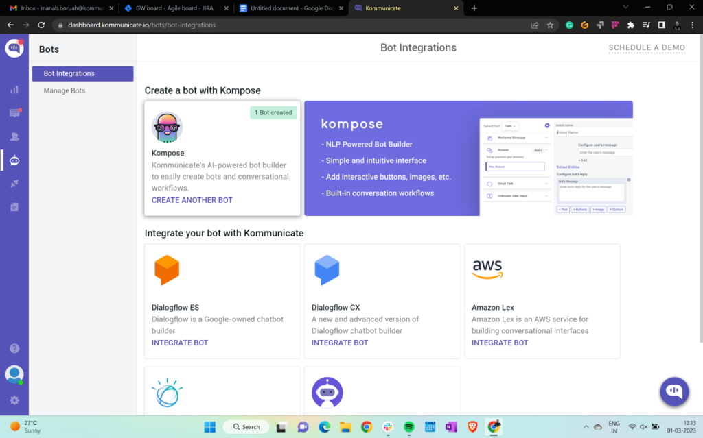 kopose bot integraions
