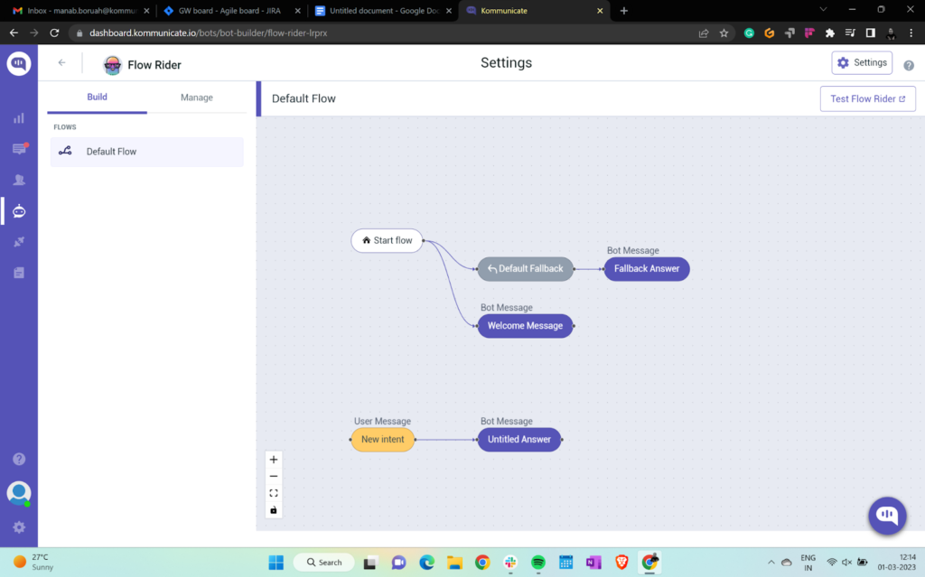 flow rider bot default flow