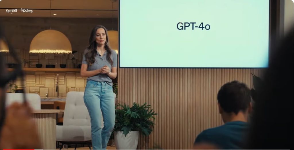 Mira Murati at launch event of GPT-4o