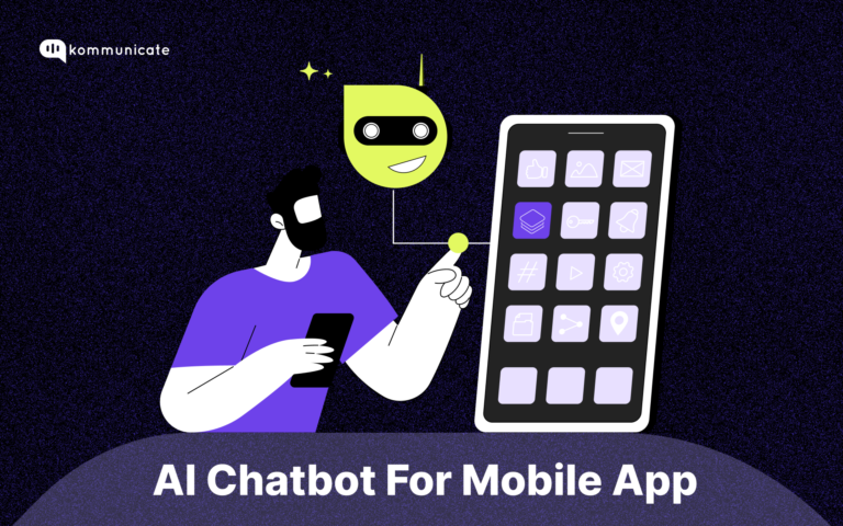 Cover Image of a blog by Kommunicate "Ai chatbot for mobile app