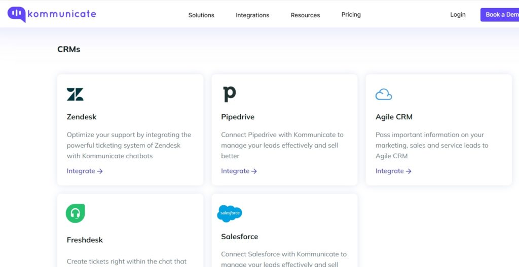 Kommunicate CRMs