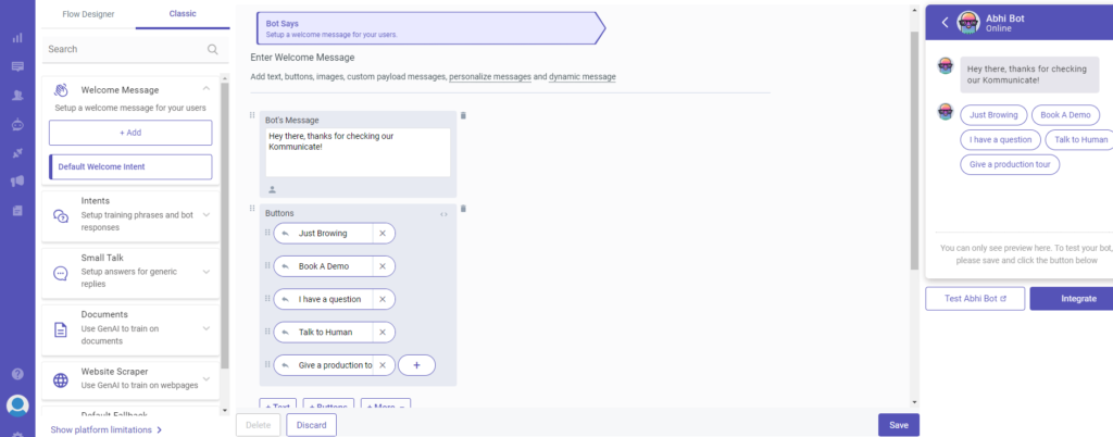 Kommunicate Chatbot Builder