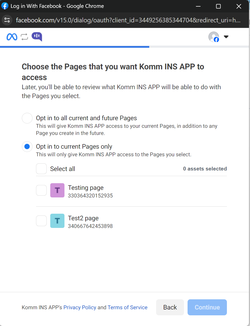 Choose the Page that’s linked to your Instagram Business Account Choose the Facebook page that is linked to the Instagram